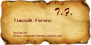 Timcsák Ferenc névjegykártya