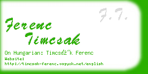 ferenc timcsak business card